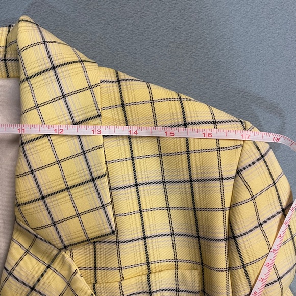 TIBI checker printed plaid wrapping blazer jacket - Picture 8 of 12